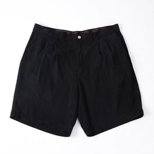 Tommy Bahama Golf Shorts Mens Size 35 100% Silk Black Pleated Chino